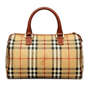 BURBERRY Haymarket Check Boston Bag
